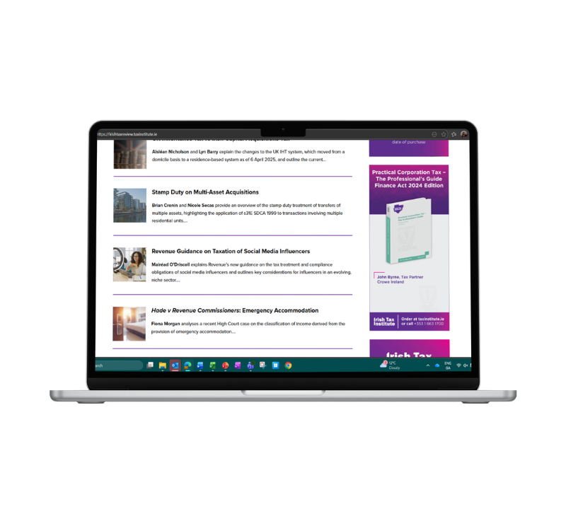 Interested in advertising in the Irish Tax Review?